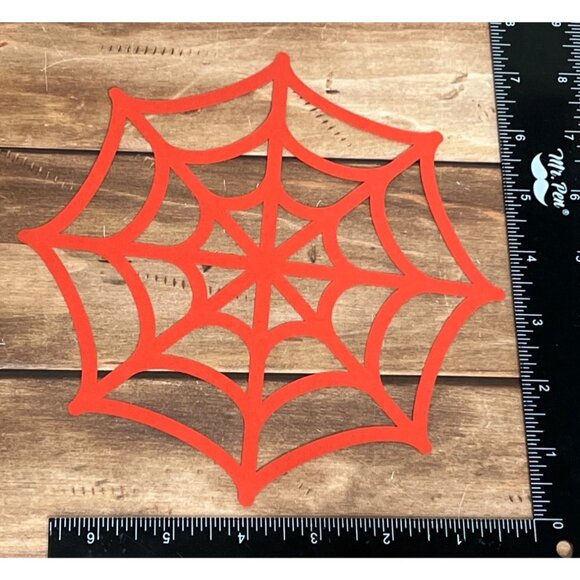 SET OF 3 RED SPIDER WEB PAPER Die Cuts FOR SCRAPBOOKING AND CRAFTS HALLOWEEN - Picture 2 of 4